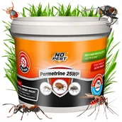 Zwalczanie i odstraszanie szkodników - Proszek Preparat Środek Oprysk na Kleszcze Komary Muchy Meszki Pluskwy Rybiki Mrówki i Inne Owady 1kg/400L Permetrine 25WP - miniaturka - grafika 1