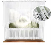 Firany - FIRANA GOTOWA Z GIPIURA ZAZDROSTKA WOAL do KUCHNI 300x145 cm - miniaturka - grafika 1