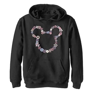 Bluzy dla chłopców - Disney Chłopięca bluza z kapturem Mickey Flowers, Czarny, M - grafika 1