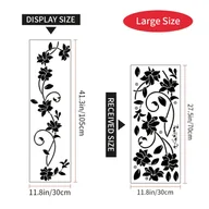 Inne - TEMU 1 zestaw czarnych naklejek ściennej z kwiatami 11.8in*41.3in, dekoracyjne naklejki do salonu, sypialni, garderoby, samoprzylepna tapeta do - miniaturka - grafika 1