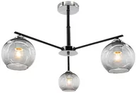 Lampy sufitowe - MLAMP Loftowa LAMPA sufitowa ELM1859/3 8C BL MLAMP szklana OPRAWA modernistyczna chrom czarna ELM1859/3 8C BL - miniaturka - grafika 1