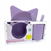 Zestawy naczyń dla dzieci - Smukee Zestaw Naczyń Plastikowych dla Dzieci KOTEK 5el. Fioletowe - miniaturka - grafika 1