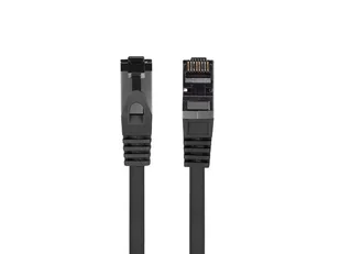 Lanberg, Patchcord Kat.8.1 S/ftp Lszh Cu 0.5m, Czarny Fluke Passed - Pozostałe akcesoria sieciowe - miniaturka - grafika 1