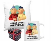 Gadżety dla niej i dla niego - ZESTAW PODUSZKA + KUBEK Prezent PAT I MAT CZEGO MYŚMY NIE ZJ*bali + IMIĘ 18 - miniaturka - grafika 1