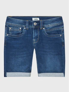 Pepe Jeans Szorty jeansowe Tracker Short PB800696JS0 Niebieski Slim Fit - Spodenki damskie - miniaturka - grafika 1