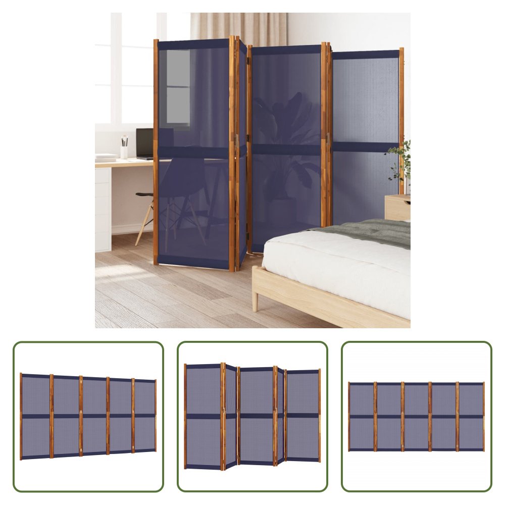 Pościel Living Store 5 szt. Paravent ciemnoniebieski 350x180 cm