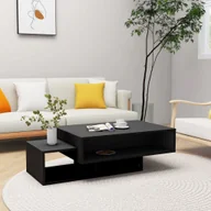 Ławy i stoliki kawowe - vidaXL Stolik kawowy czarny 105x55x32 cm Materiał drewnopochodny - Stolik kawowy - Stoliki kawowe - Stoliki rozkładane - Stoliki rozkładane - miniaturka - grafika 1