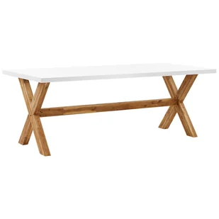 Stół Ogrodowy Betonowy 200 X 100 Cm Biały Olbia - Stoły ogrodowe - miniaturka - grafika 1