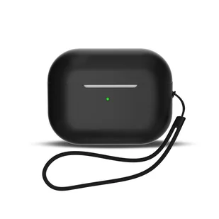 HURTEL Silikonowe etui do słuchawek AirPods 3 + pasek smycz na nadgarstek czarne - Akcesoria do słuchawek - miniaturka - grafika 1