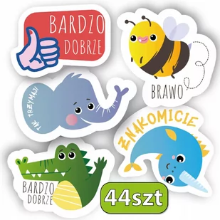 Naklejki motywacyjne nagroda dla dzieci BUŹKI 44 sztuk - Scrapbooking - miniaturka - grafika 1