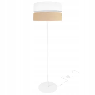 Lampa Podłogowa Stojąca Metal Abażur 40CM Biały - Lampy stojące - miniaturka - grafika 1