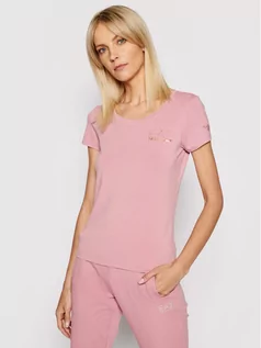 Koszulki i topy damskie - Emporio Armani EA7 T-Shirt 8NTT65 TJ28Z 1436 Różowy Slim Fit - grafika 1