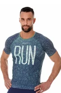 Koszulki sportowe męskie - Koszulka męska Brubeck Running Air SS13260A zielony - miniaturka - grafika 1