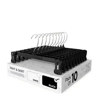 Skarpetki dla dzieci - Sharpty Wieszaki na spodnie i spódnice - wieszaki na szorty, koszule, dżinsy, sukienki, spodnie, płaszcze, ubrania, ubrania i nie tylko - trwałe, oszczędzające miejsce i antypoślizgowe, czarne - 10 - miniaturka - grafika 1