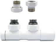 Zawory i kraniki - Zawór regulacyjny 50mm TWINS biały prawy GZ1/2 - miniaturka - grafika 1