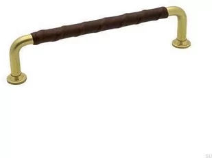 Uchwyt meblowy podłużny 1353 128 Złoty Mosiężny Nielakierowany Brązowa skóra naturalna - Zawiasy, okucia i inne akcesoria Uchwyt meblowy podłużny 1353 128 Złoty Mosiężny Nielakierowany Brązowa skóra naturalna - Zawiasy, okucia i inne akcesoria - miniaturka - grafika 1