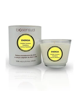Naturalna świeca do aromaterapii, masażu i pielęgnacji ciała, ENERGIA, 80g, Biosensual - Świece - miniaturka - grafika 1