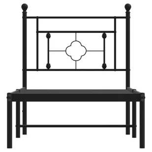 Metalowa rama łóżka z wezgłowiem, czarna, 80x200 cm Lumarko! - Łóżka - miniaturka - grafika 6