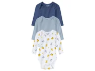 Body dla niemowląt - lupilu® Body niemowlęce, 3 szt. (50/56, Biały/ niebieski/jasnoniebieski) - miniaturka - grafika 1