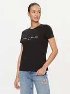 Koszulki i topy damskie - Tommy Hilfiger T-Shirt Heritage C-Nk WW0WW31999 Czarny Regular Fit - miniaturka - grafika 1