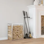 Wózki magazynowe - vidaXL Stojak na drewno opałowe, 50x28x56 cm, stal nierdzewna - miniaturka - grafika 1