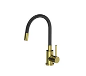 Baterie kuchenne - Quadron Maggie Bateria kuchenna wysoka złoty PVD/wąż czarny 3323503PVDG1 - miniaturka - grafika 1