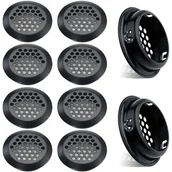 Kratki wentylacyjne - Kratka wentylacyjna okrągła, otwory wentylacyjne ze stali nierdzewnej, wymiar montażowy 35 mm, czarna, 10 szt. (wypukła) - miniaturka - grafika 1