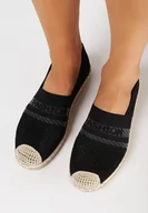 Espadryle damskie - Czarne Espadryle na Płaskiej Podeszwie z Plecionki Chorisa - miniaturka - grafika 1