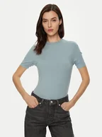 Koszulki i topy damskie - Calvin Klein T-Shirt K20K208052 Błękitny Slim Fit - miniaturka - grafika 1