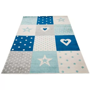 Niebieski dywan do pokoju dziecięcego - Caso 4X - Dywany dla dzieci - miniaturka - grafika 1