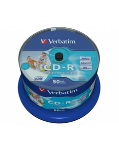 CD-R Verbatim AZO Printable No ID 50szt - Nośniki danych - miniaturka - grafika 1