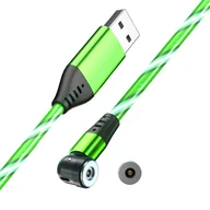 Adaptery i przejściówki - 1M Kabel Magnetyczny 540st ŚWIECĄCY 1 adapter 4 KOLORY - miniaturka - grafika 1