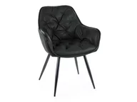 Krzesła - Krzesło do salonu CHERRY czarne skóra syntetyczna SIGNAL - miniaturka - grafika 1