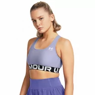Bielizna sportowa damska - Biustonosz treningowy Under Armour UA HG Authentics Mid Branded - fioletowy - UNDER ARMOUR - miniaturka - grafika 1