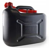 Kanistry - Kanister Plastikowy 20L Z Lejkiem Czarny - miniaturka - grafika 1