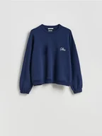 Bluzy damskie - Reserved - Bluza z nadrukiem - granatowy - miniaturka - grafika 1