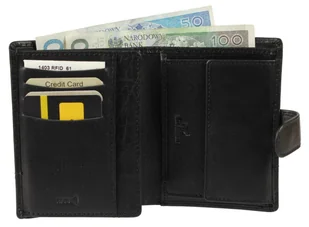 Portfel Męski Skórzany EL FORREST Skóra Duży Pionowy Bez Zapięcia Jedno Skrzydełko 1403 67 RFID CZARNY 13 x 10 x 2.5 [cm] - Portfele - miniaturka - grafika 3