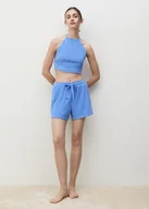 Piżamy damskie - MANGO - Szorty z bawełny frotte niebieski - L - Kobieta - miniaturka - grafika 1