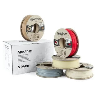 Spectrum 3D filament, PLA specials, 1,75mm, 5x250g, 80754, mix Stone Light, Stone Dark, Thermoactiv Red, Wood OAK, Glow Green - Filamenty i akcesoria do drukarek 3D - miniaturka - grafika 1