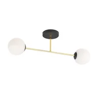 Lampy sufitowe - Magnum lampa sufitowa 2-punktowa czarna/złota/biała 1233/2 - miniaturka - grafika 1