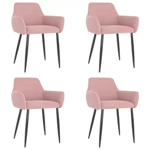 vidaXL Lumarko Krzesła stołowe, 4 szt., różowe, obite aksamitem 3068032 - Krzesła - miniaturka - grafika 1