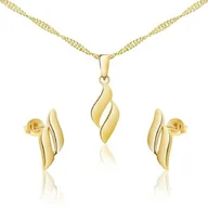 Zestawy biżuterii dla kobiet - Zestaw biżuterii srebrnej pozłacanej naszyjnik i kolczyki Harmonia - miniaturka - grafika 1