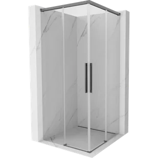 Mexen Rox Duo kabina prysznicowa rozsuwana 120 x 120 cm, transparent, gun metal - 8C2D-120-120-95-00 - Kabiny prysznicowe - miniaturka - grafika 1