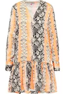 Sukienki - IZIA Damska sukienka z długim rękawem, pomarańczowa, wielokolorowa, XS, pomarańczowy wielokolorowy, XS - miniaturka - grafika 1