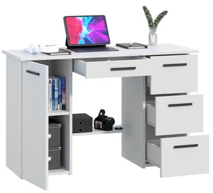 Biurko komputerowe z uchwytami nowoczesne Arizona B120 Białe - Biurka Biurko komputerowe z uchwytami nowoczesne Arizona B120 Białe - Biurka - miniaturka - grafika 1