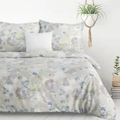 Pościel - Komplet pościeli w kwiaty D91/POS/JULIA 160 x 200 cm + 70 x 80 cm popielaty - miniaturka - grafika 1