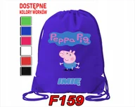 Torby szkolne - WOREK SZKOLNY NA WF SPORTOWY PIESKI, KUBUŚ, TATA REKIN ŚWINKA - IMIĘ - miniaturka - grafika 1