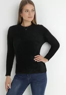 Swetry damskie - Czarny Sweter Wełniany Voma - miniaturka - grafika 1