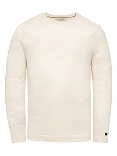 Swetry męskie - CAST IRON Lniany sweter w kolorze białym - grafika 1