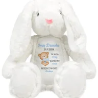 Maskotki i pluszaki - KRÓLICZEK PLUSZAK Dla Dziecka Personalizwoane DZIEŃ NARODZIN Niebieskie Wz - miniaturka - grafika 1